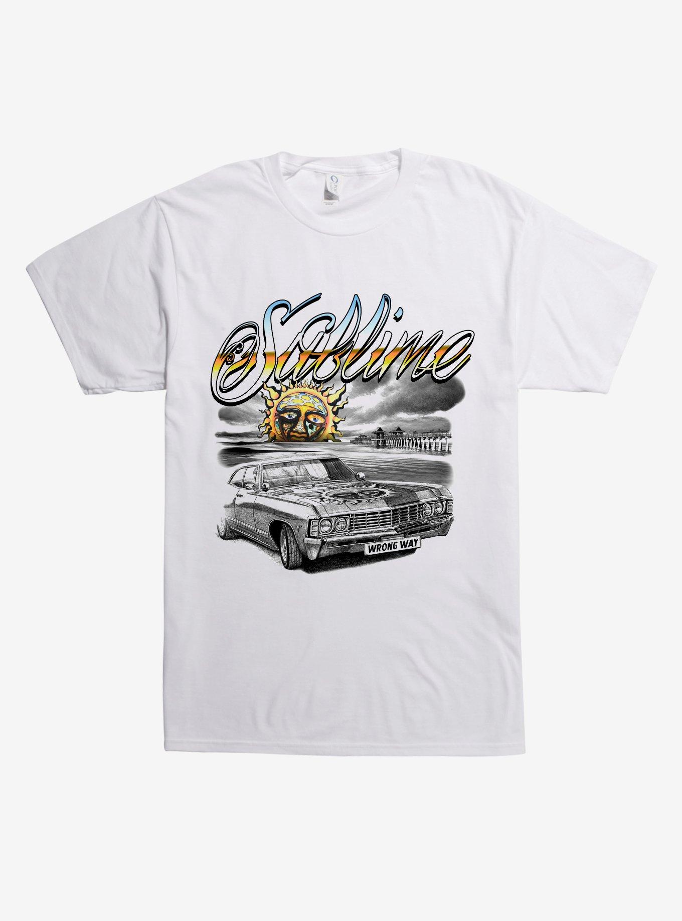 Sublime Wrong Way Beach T-Shirt, WHITE, hi-res