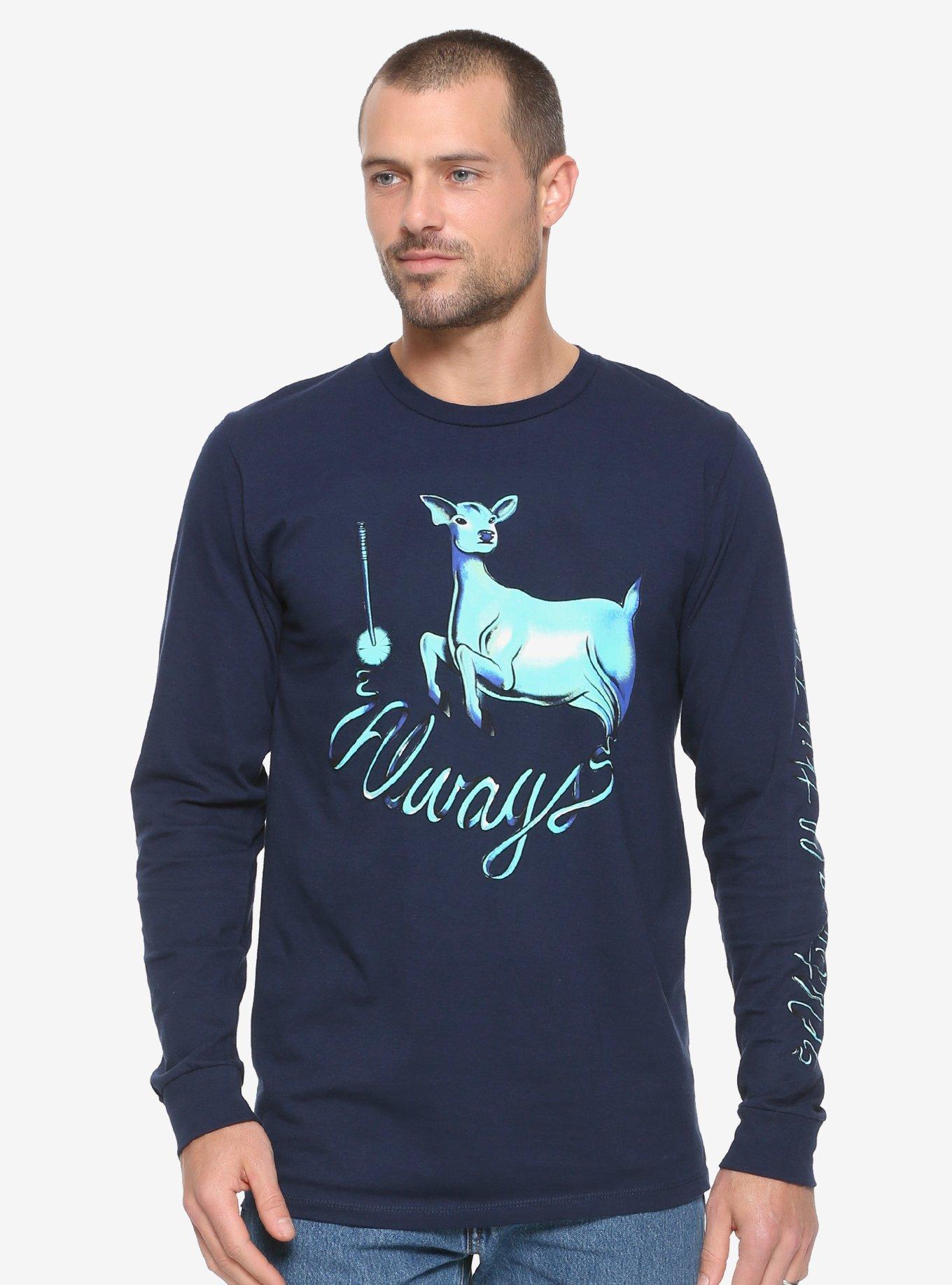 Harry Potter Always Long Sleeve T-Shirt - BoxLunch Exclusive, BLUE, hi-res