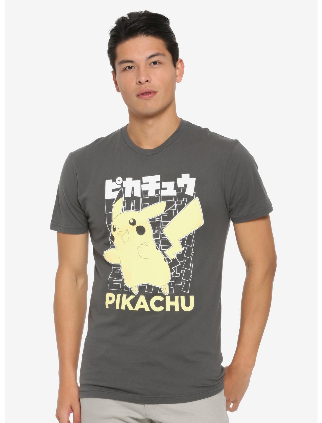 Pokémon Pikachu Katakana T-Shirt - BoxLunch Exclusive, BLACK, hi-res