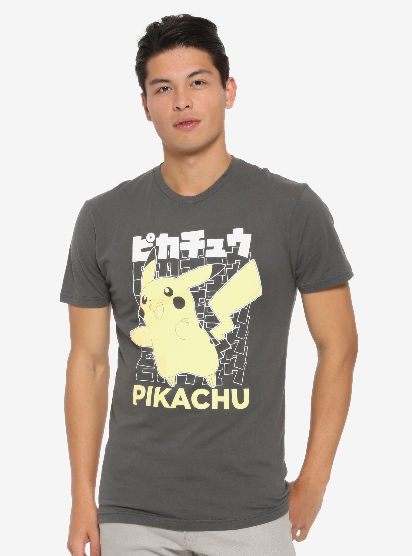 Pokémon Pikachu Katakana T-Shirt - BoxLunch Exclusive, BLACK, hi-res