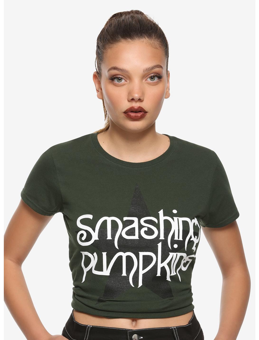 Smashing Pumpkins Star Logo Girls T-Shirt, GREEN, hi-res