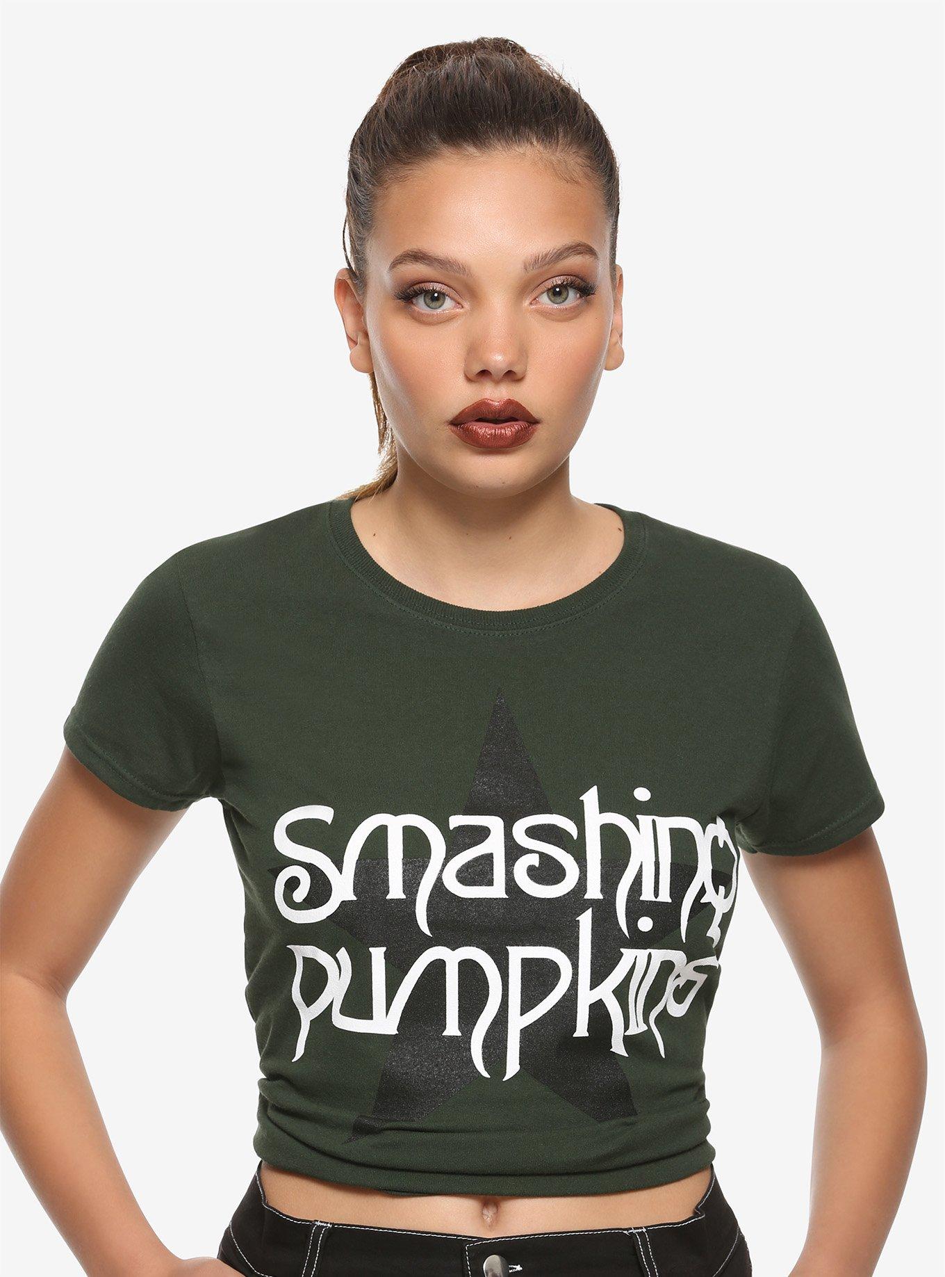 Smashing Pumpkins Star Logo Girls T-Shirt, GREEN, hi-res