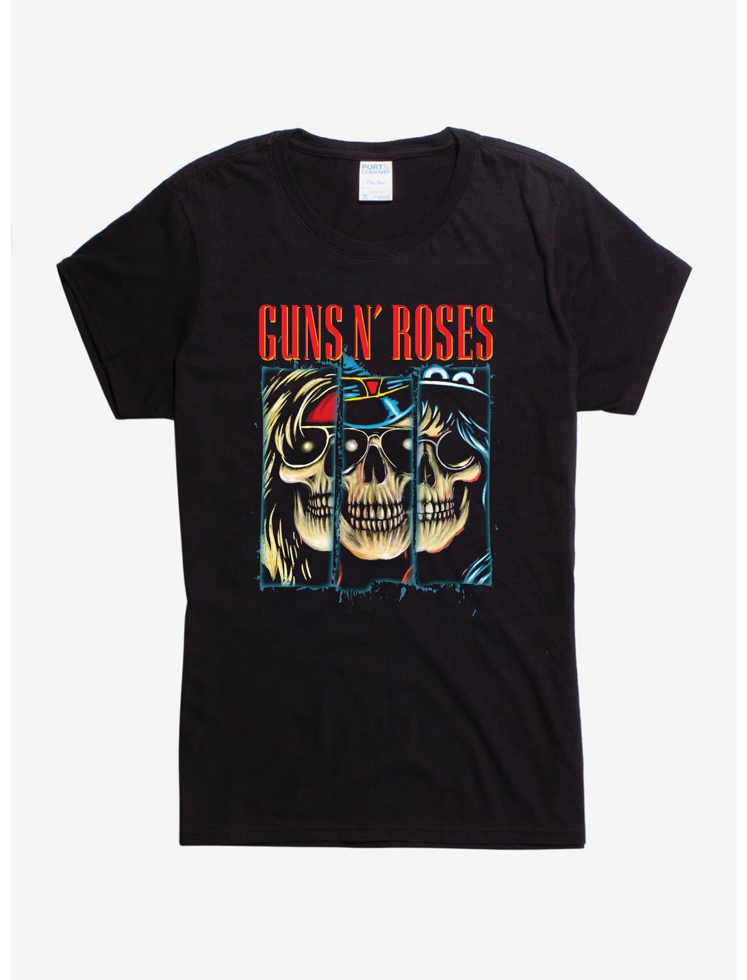 Guns N' Roses Skeleton Bars Girls T-Shirt, BLACK, hi-res