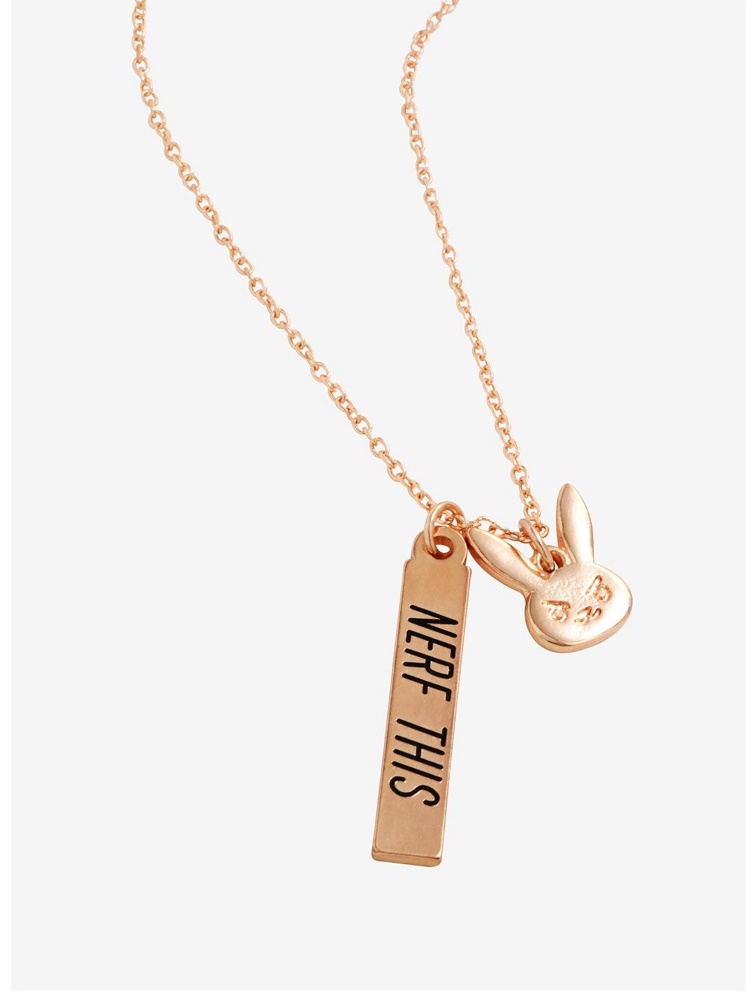 Overwatch D.Va Rose Gold Charm Necklace - BoxLunch Exclusive, , hi-res