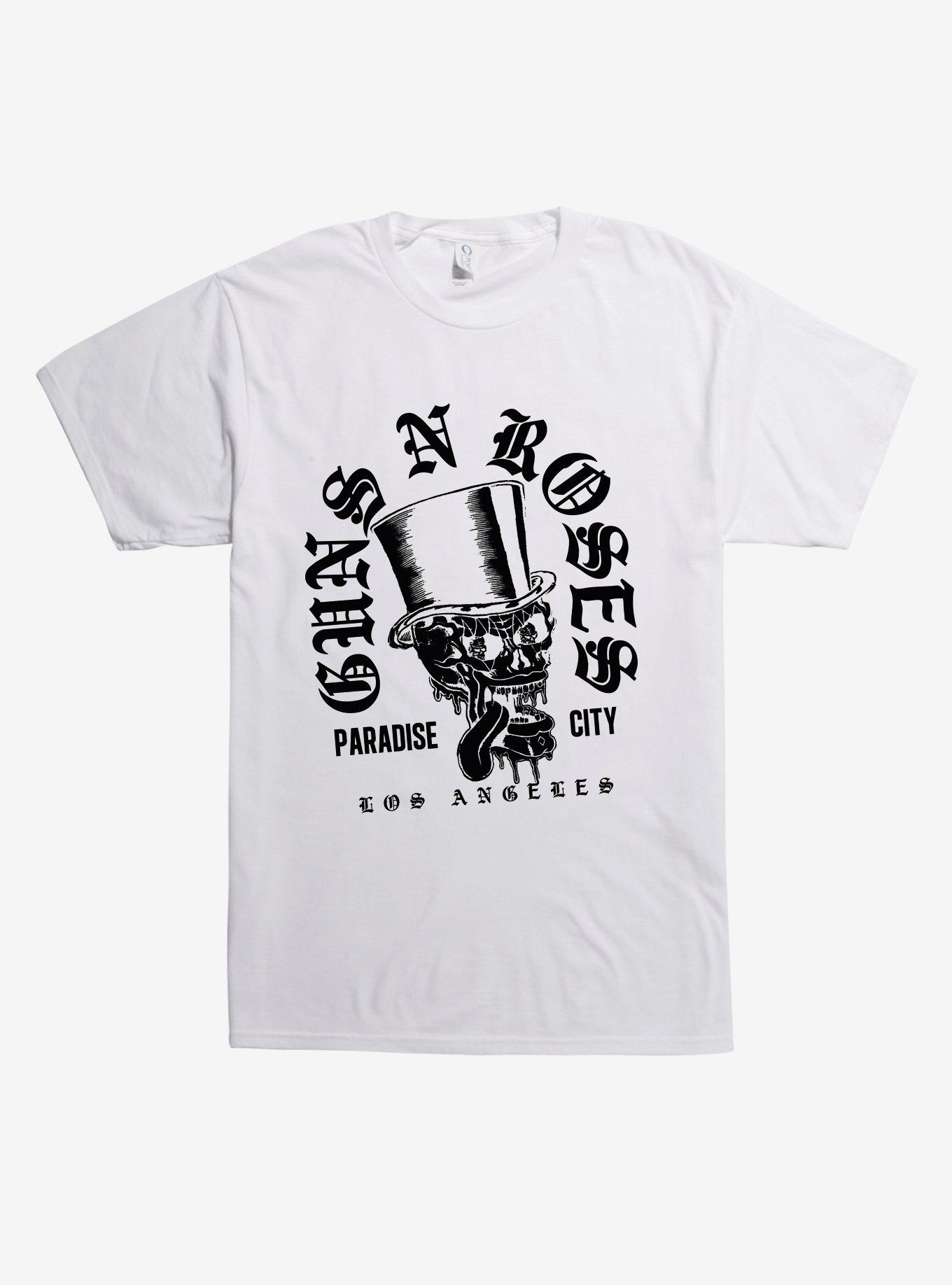 Guns N' Roses Paradise City Skull T-Shirt, WHITE, hi-res