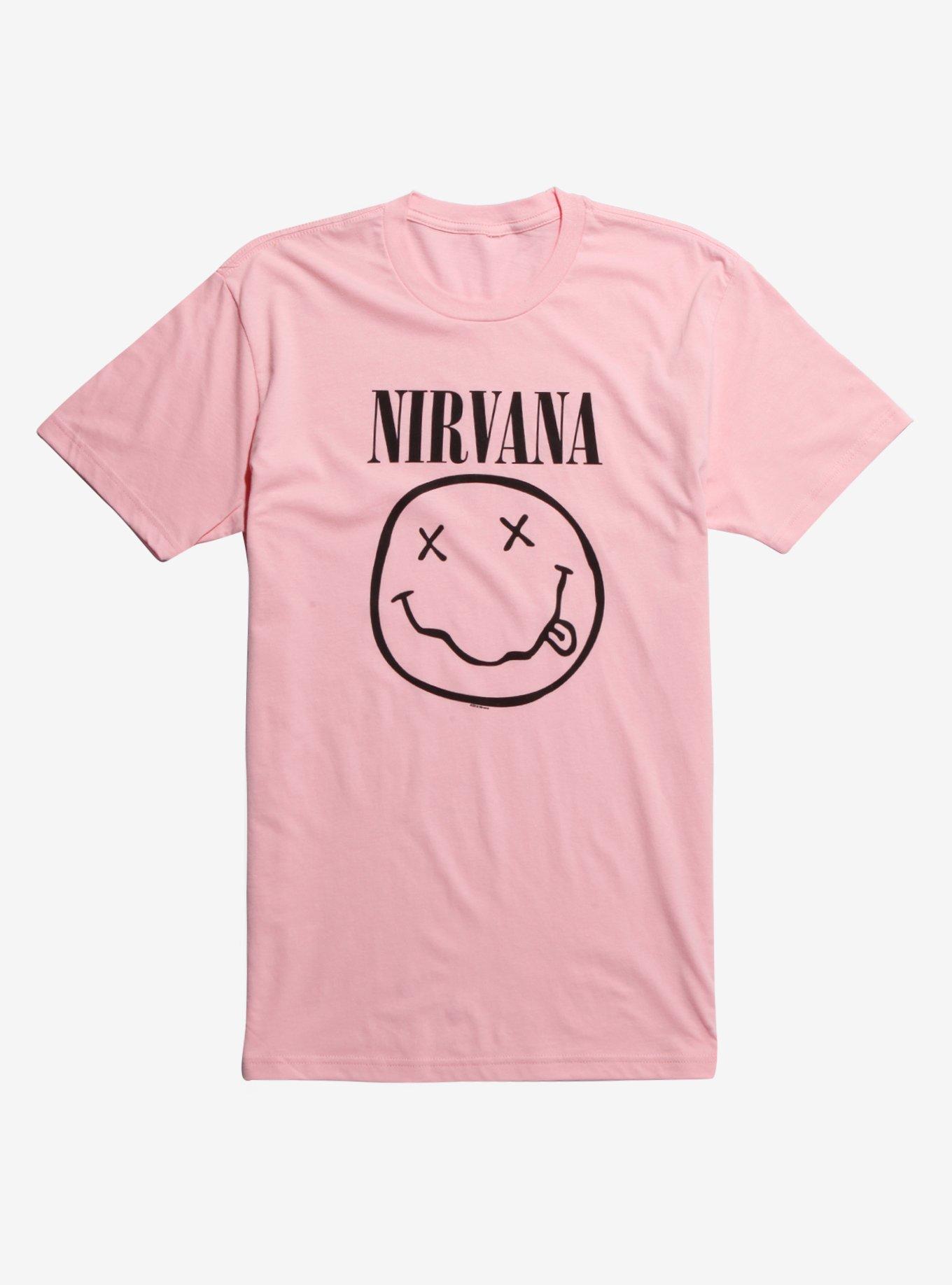 Nirvana Pink Smiley T-Shirt, , hi-res