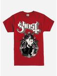 Ghost Symmetrical Band T-Shirt, RED, hi-res