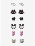 CZ Moonstone Cat Earring Set, , hi-res
