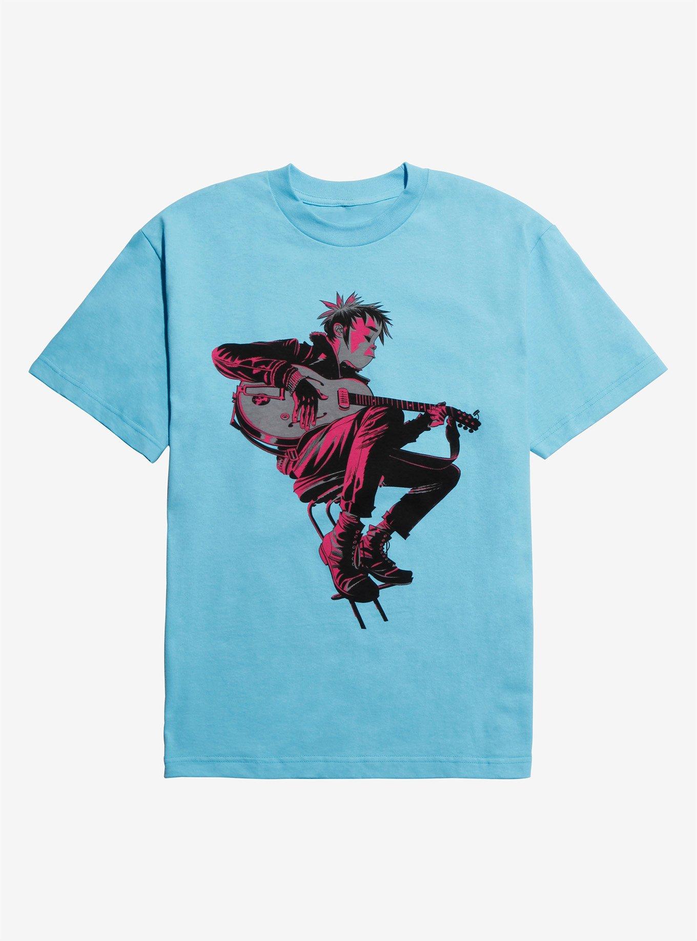 Gorillaz The Now Now 2-D Guitar T-shirt, BLUE, hi-res