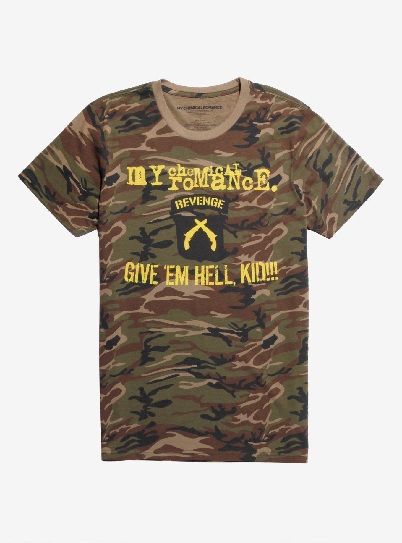 My Chemical Romance Give 'Em Hell Camouflage T-Shirt, OLIVE, hi-res