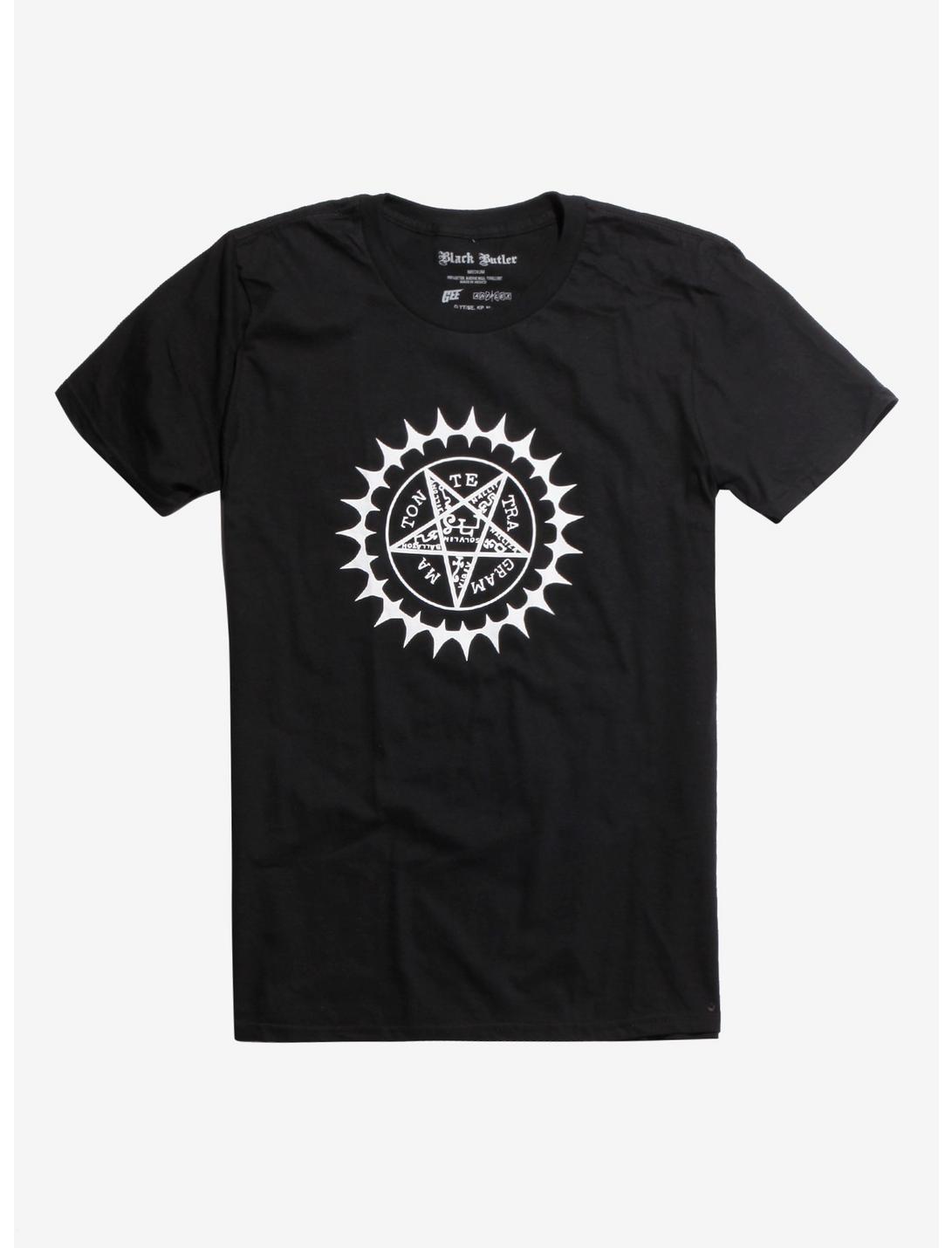 Black Butler Tetragrammaton Pentagram T-Shirt, WHITE, hi-res