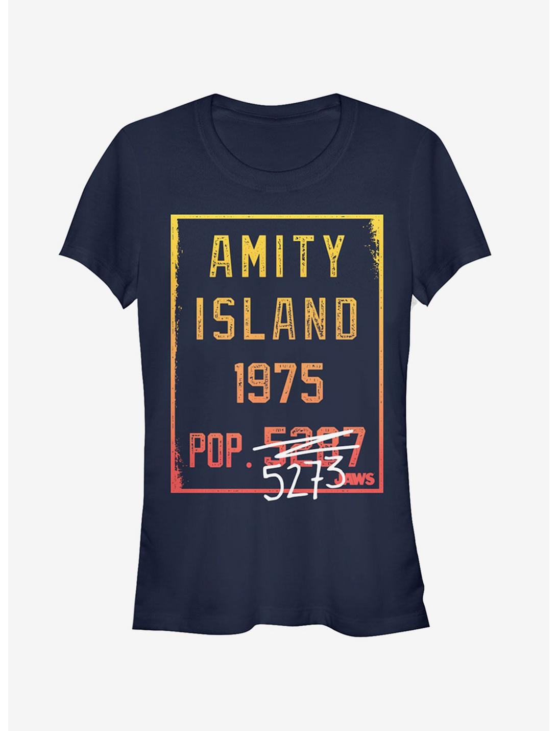 Amity Island Population Girls T-Shirt, NAVY, hi-res