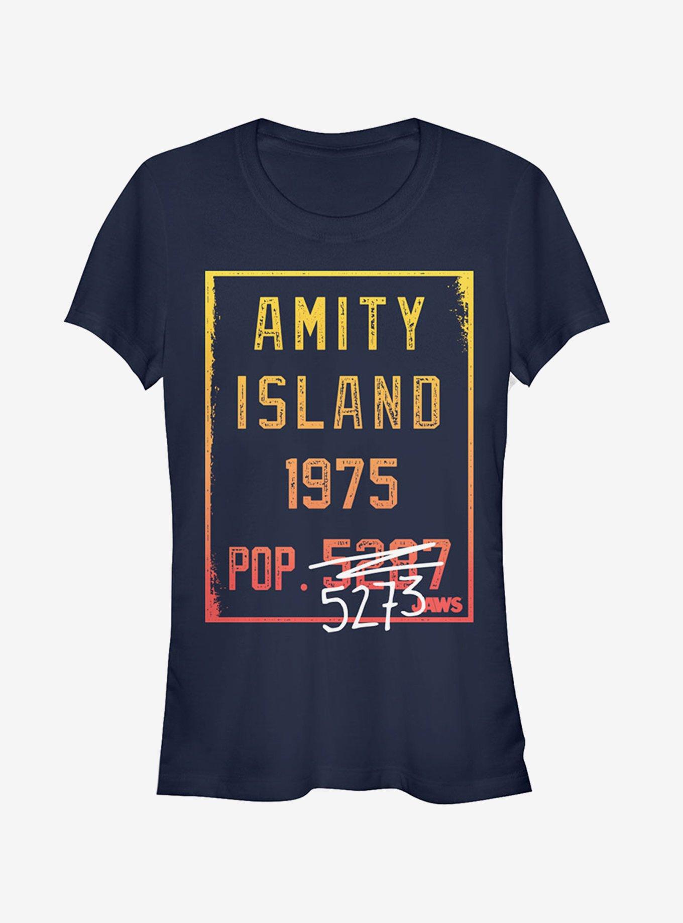 Amity Island Population Girls T-Shirt, NAVY, hi-res