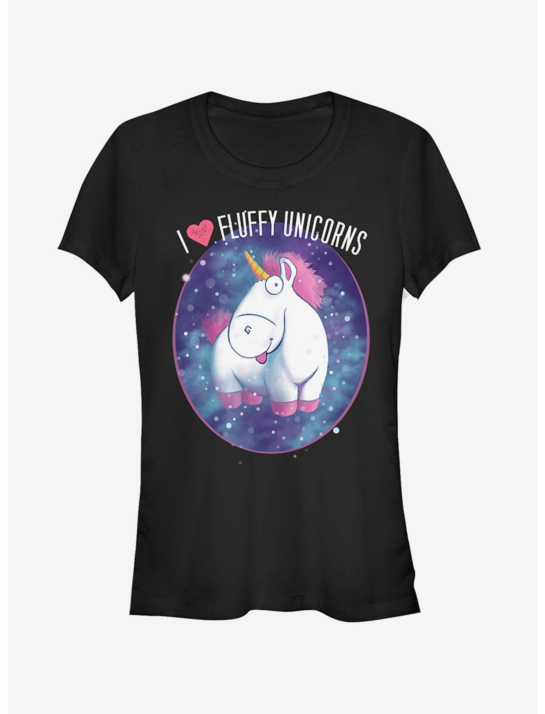 Love Fluffy Unicorns Girls T-Shirt, BLACK, hi-res