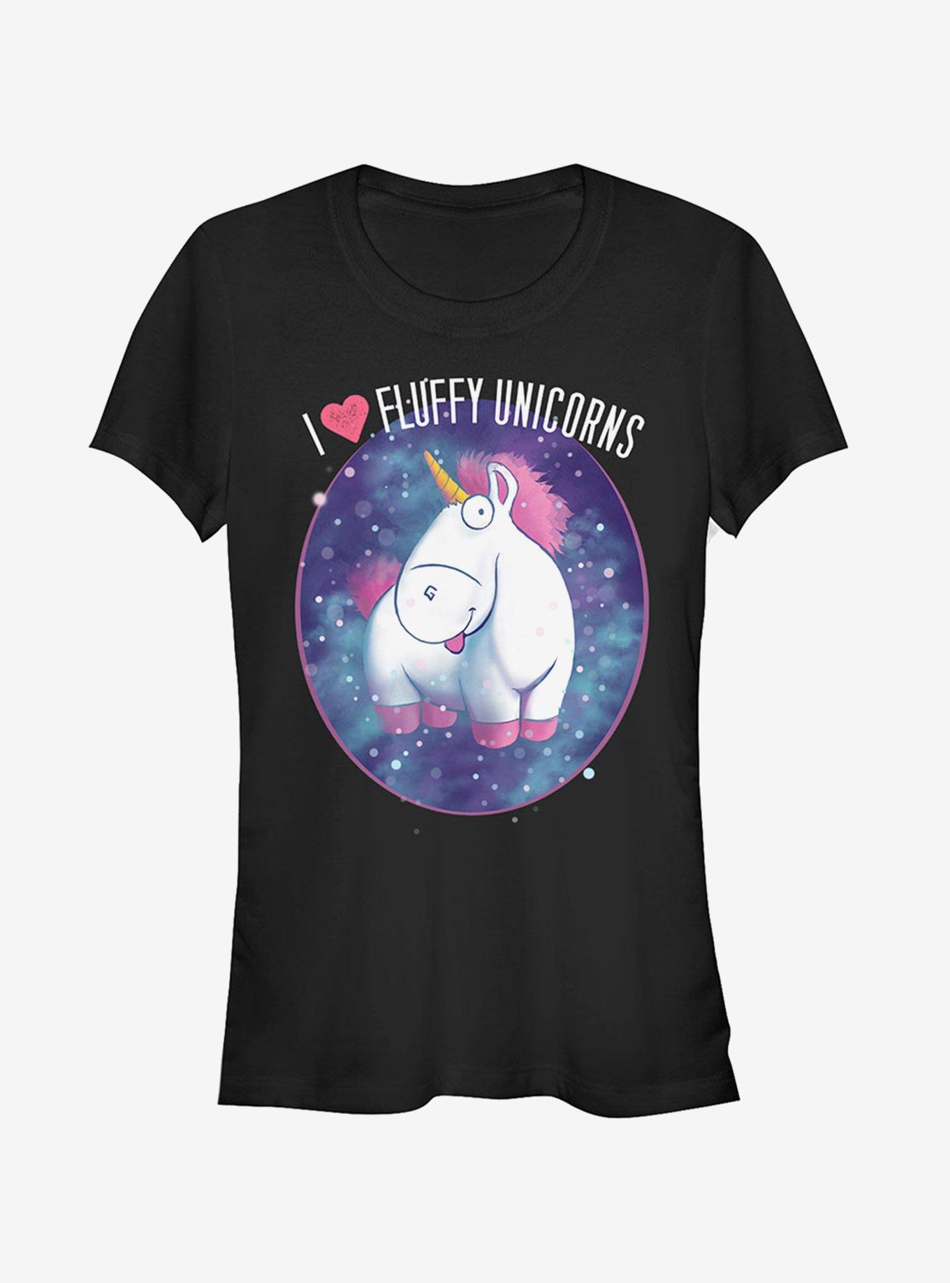 Love Fluffy Unicorns Girls T-Shirt, BLACK, hi-res