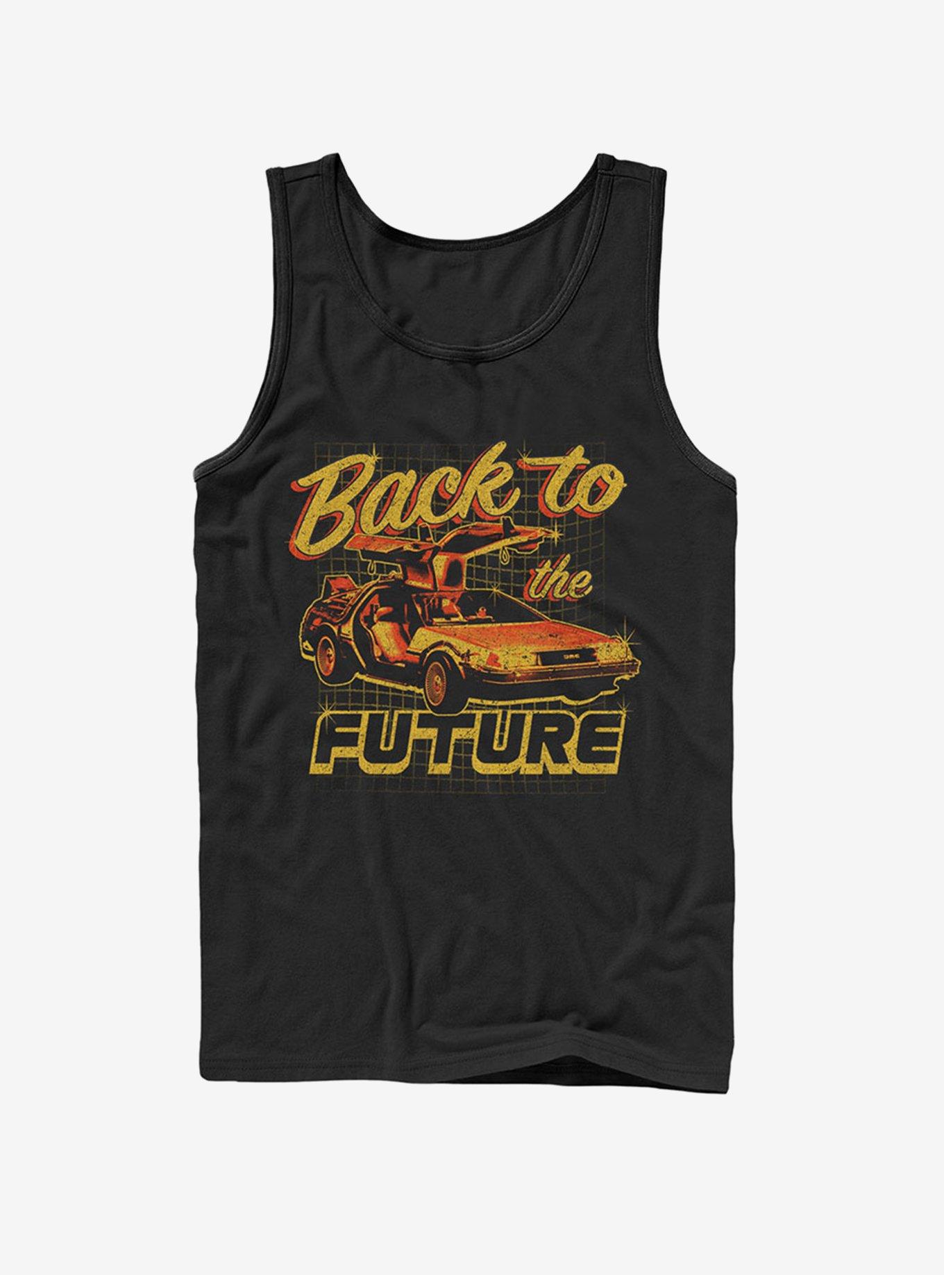 DeLorean Schematic Print Tank, BLACK, hi-res