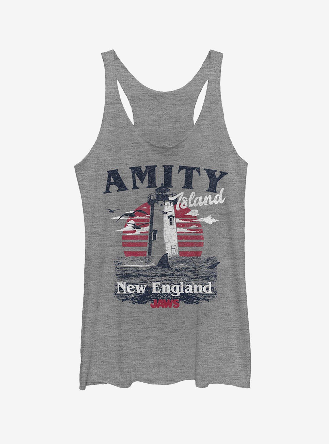 Amity Island Tourist Lighthouse Girls Tank, GRAY HTR, hi-res