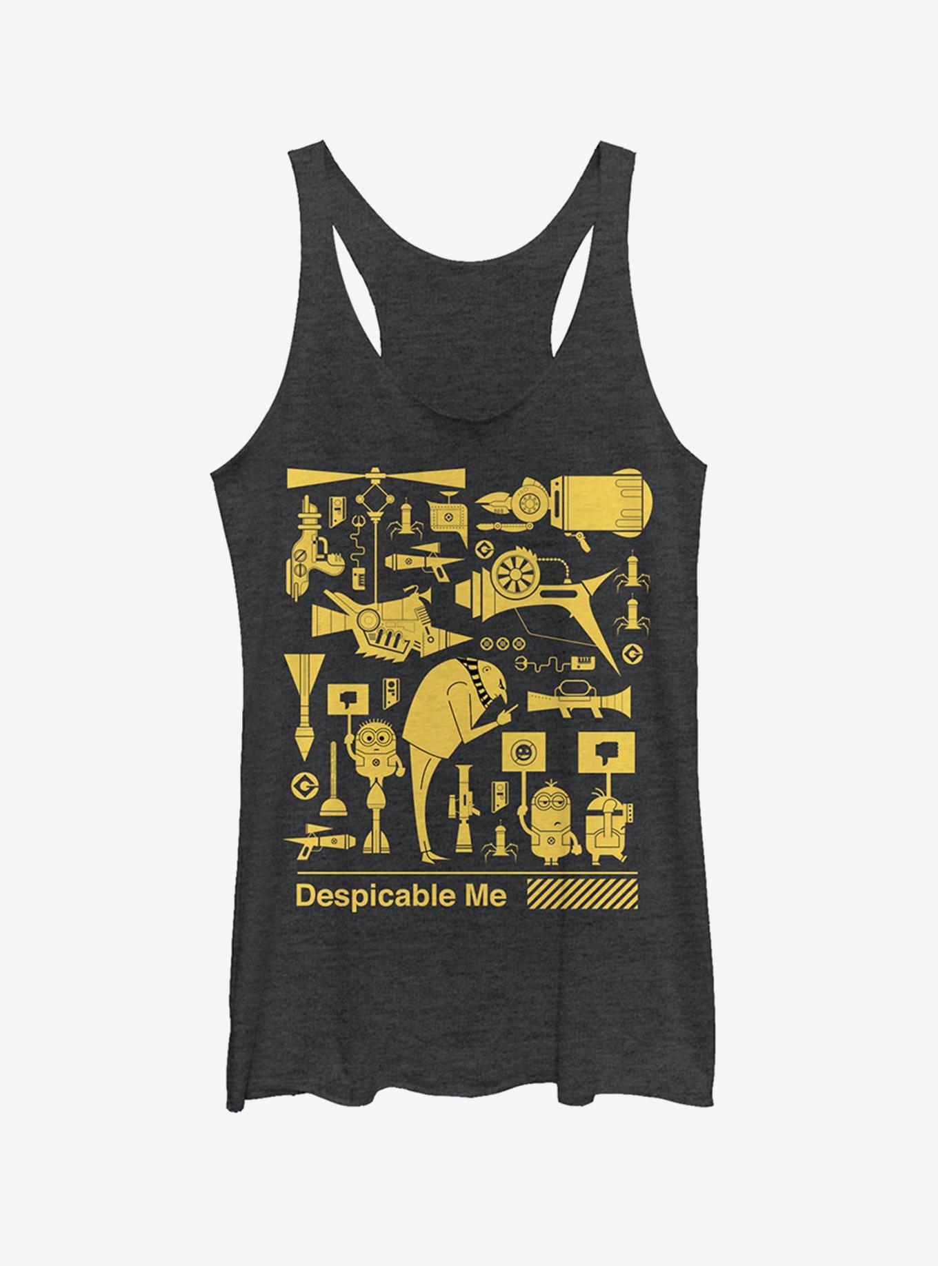 Minion Worker Strike Girls Tank, BLK HTR, hi-res