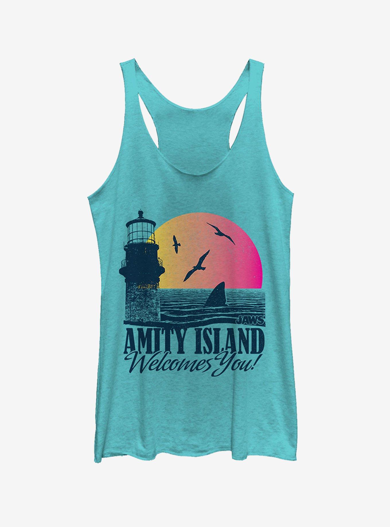 Jaws Amity Island Tourist Welcome Girls Tank, TAHI BLUE, hi-res