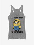 Minions Clap When Impressed Girls Tank, GRAY HTR, hi-res