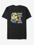 Minion No One Cares T-Shirt, BLACK, hi-res