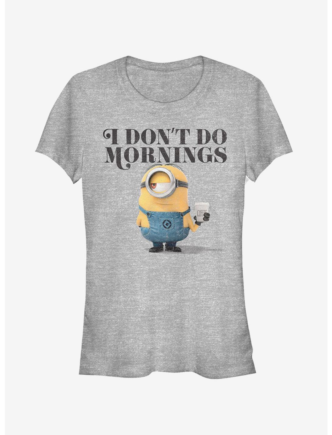 Minion Don't Do Mornings Girls T-Shirt, ATH HTR, hi-res