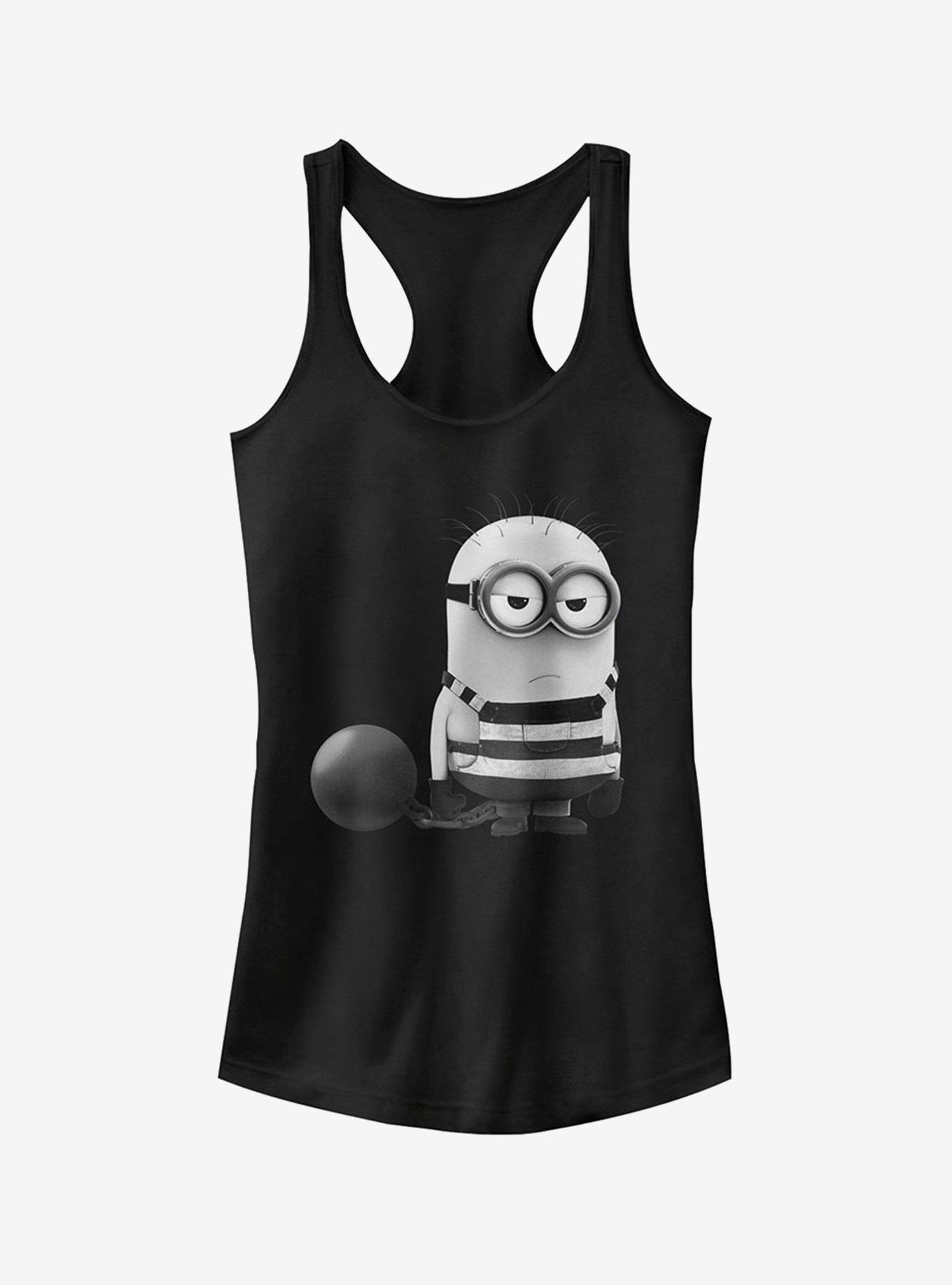 Minion Grumpy Prisoner Girls Tank, BLACK, hi-res