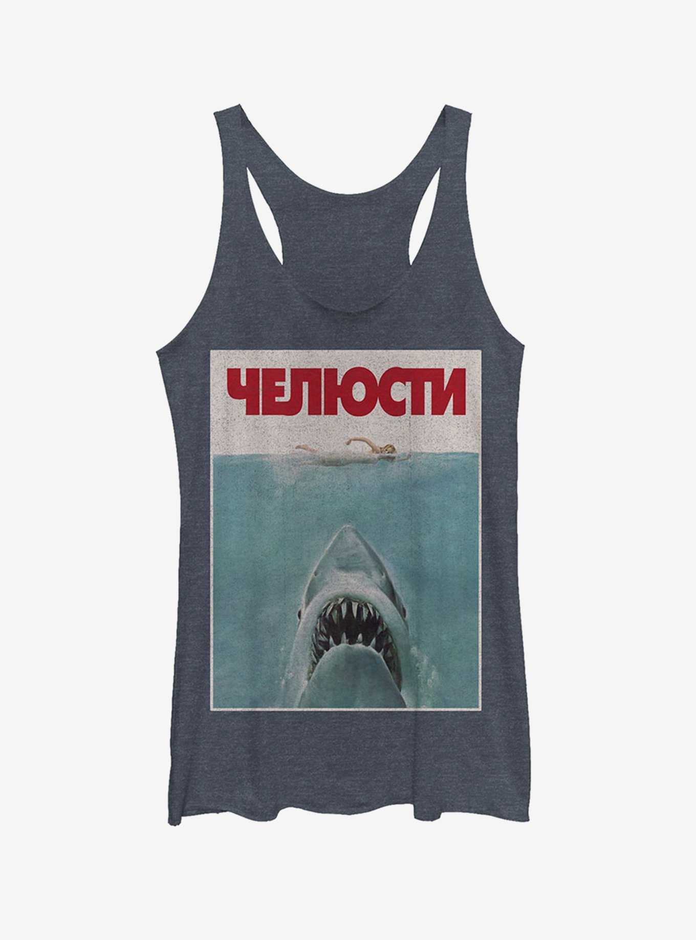 Russian Title Shark Poster Girls Tank, , hi-res