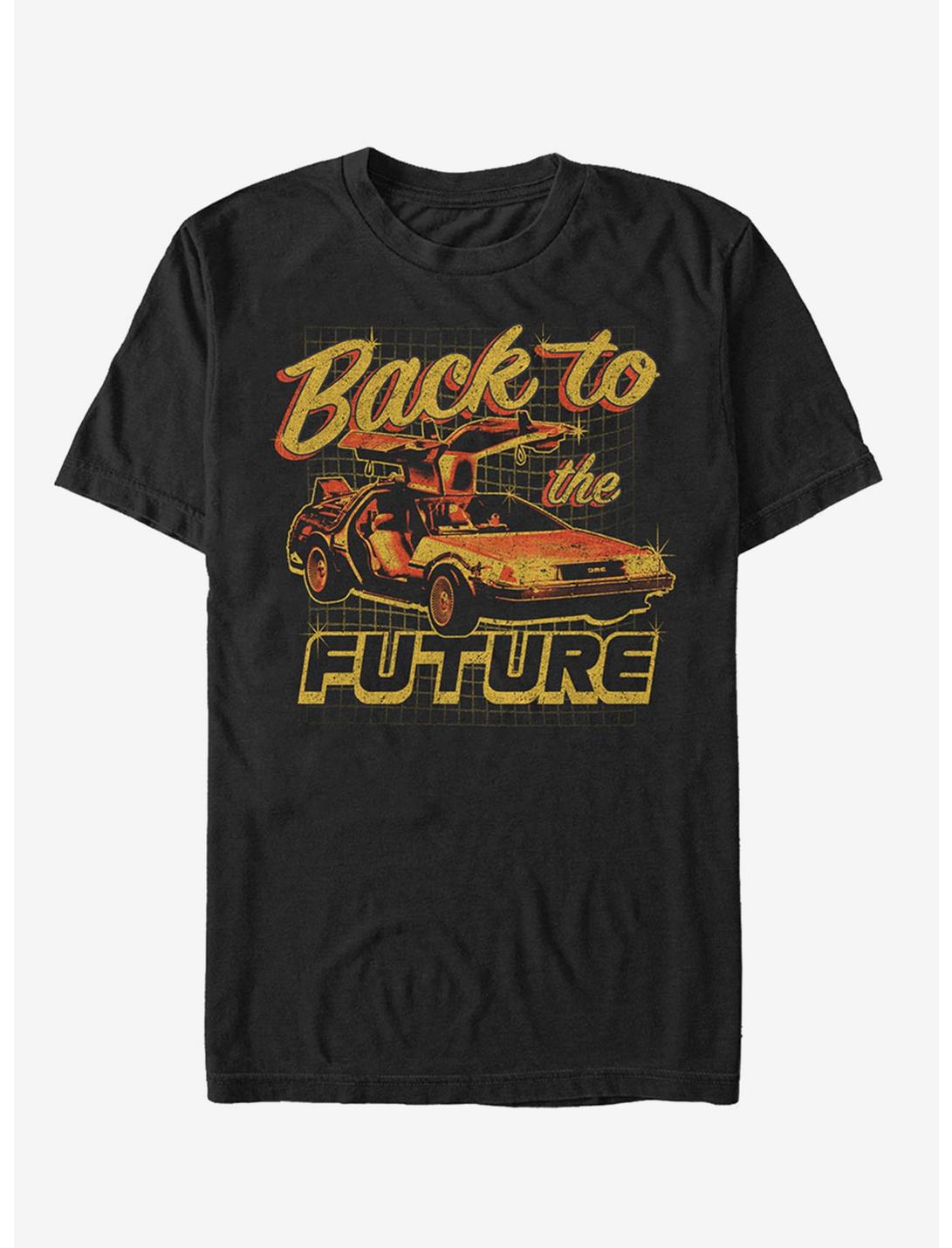 Back To The Future DeLorean Schematic Print T-Shirt, BLACK, hi-res