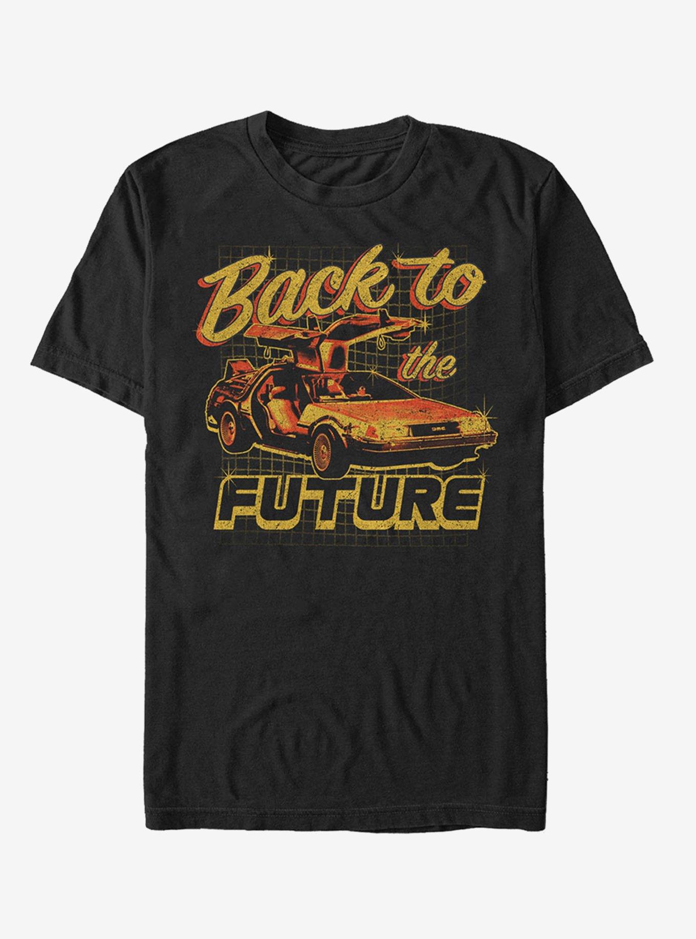 Back To The Future DeLorean Schematic Print T-Shirt, BLACK, hi-res