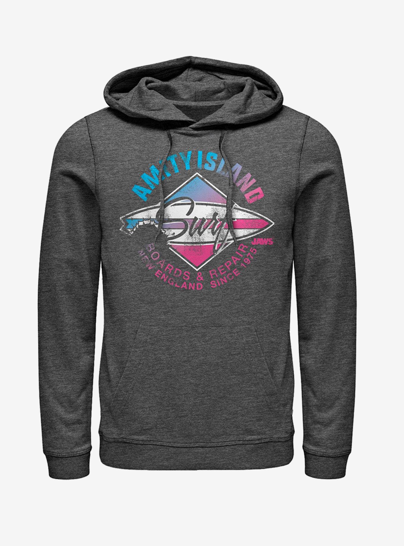 Amity Island Surfboard Repair Hoodie, CHAR HTR, hi-res