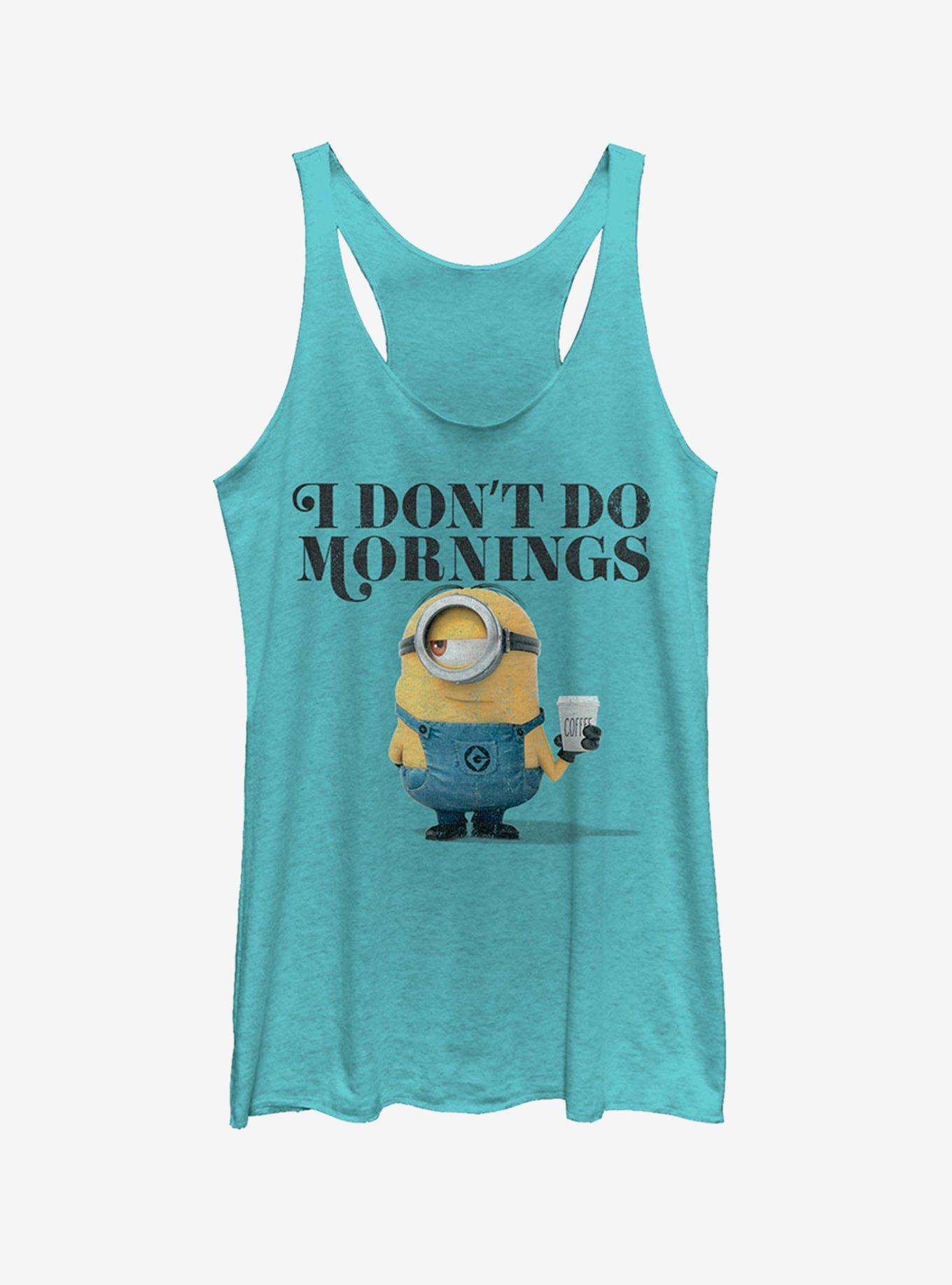 Minion Don't Do Mornings Girls Tank, TAHI BLUE, hi-res