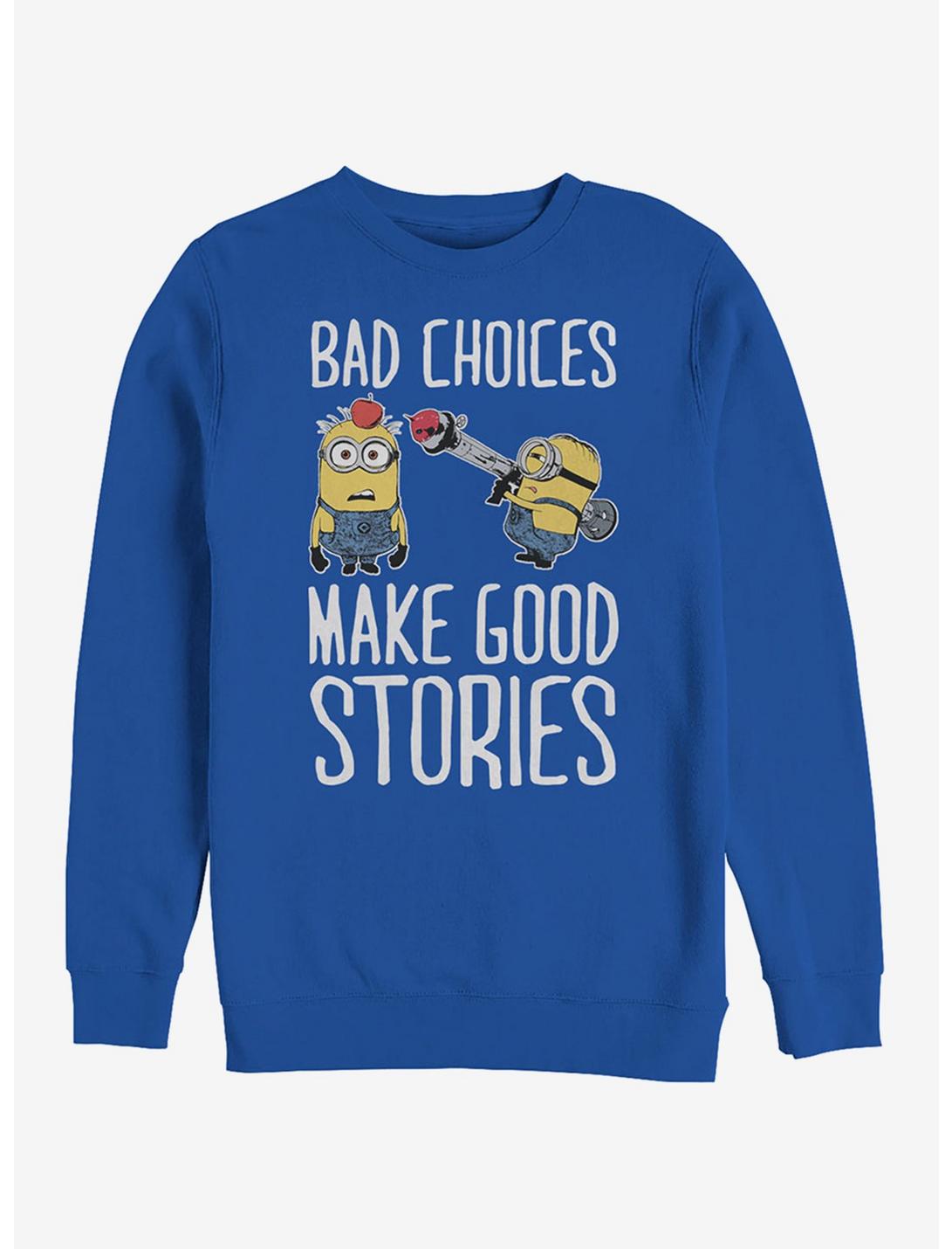 Minion Bad Choices Sweatshirt, ROYAL, hi-res