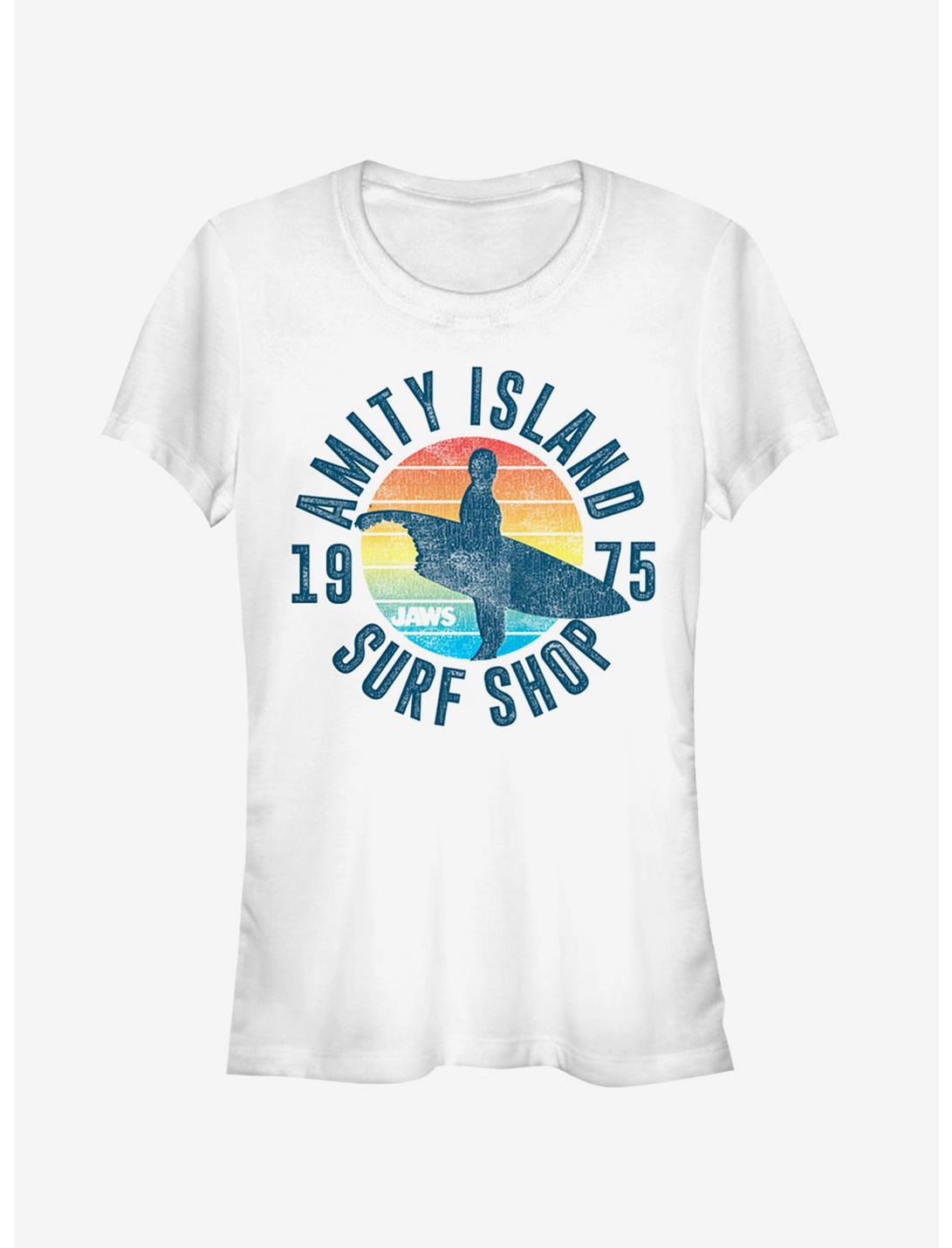 Retro Amity Island Surf Shop Girls T-Shirt, WHITE, hi-res