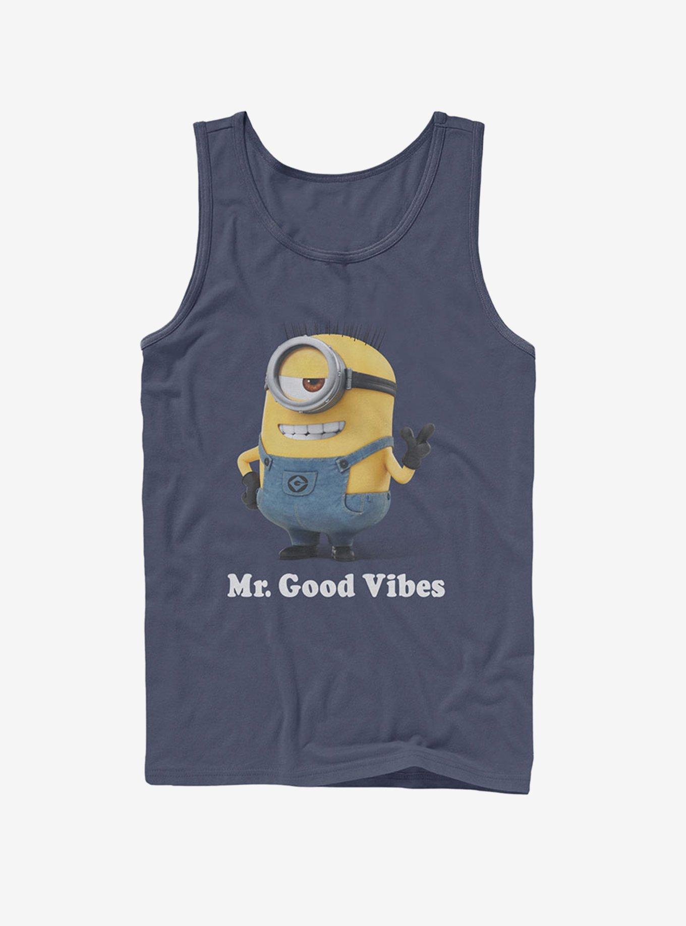 Minion Mr. Good Vibes Tank, NAVY, hi-res