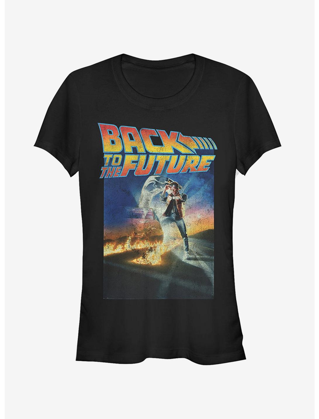 Retro Marty McFly Poster Girls T-Shirt, BLACK, hi-res
