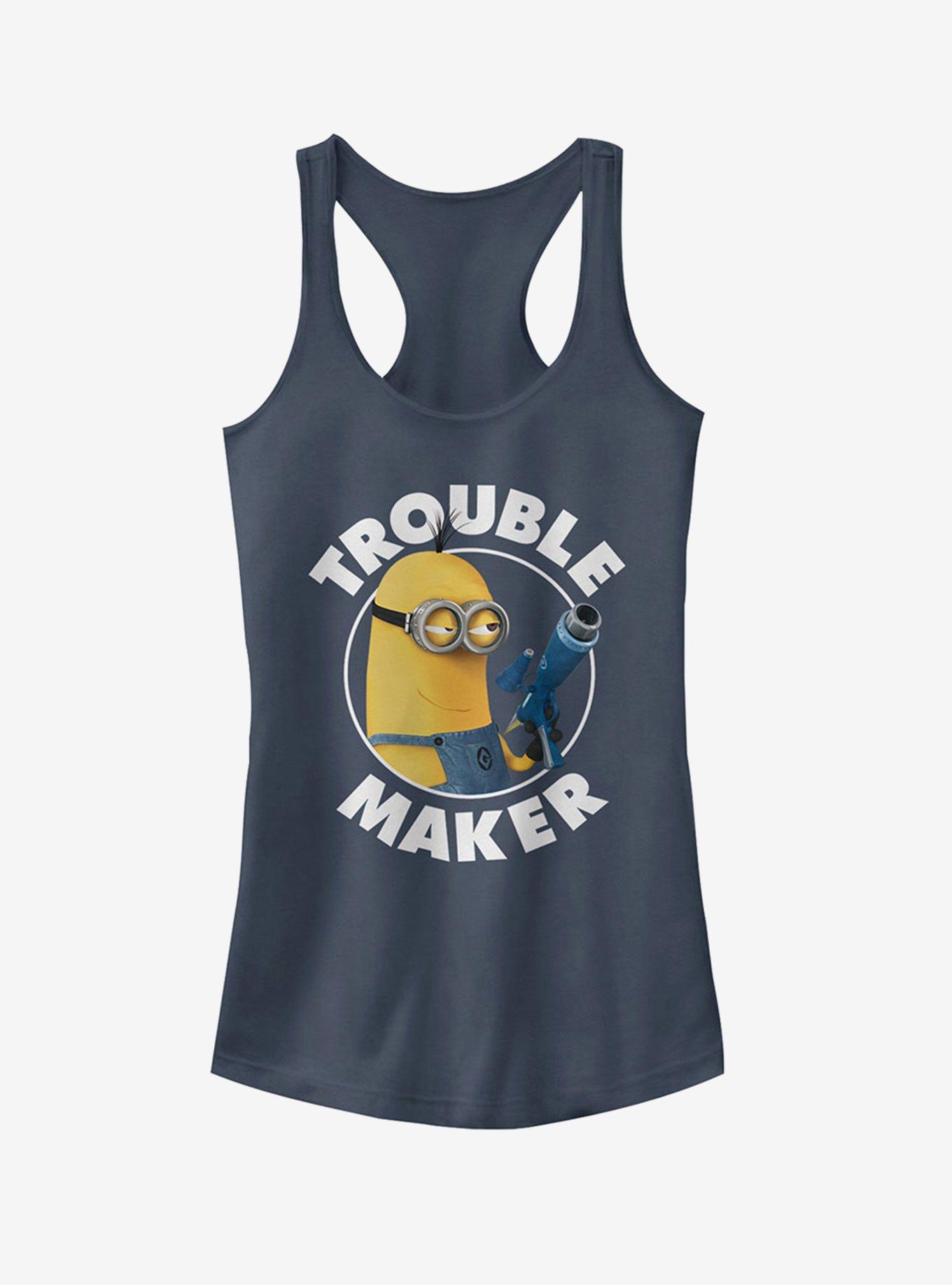 Minion Trouble Maker Girls Tank, INDIGO, hi-res