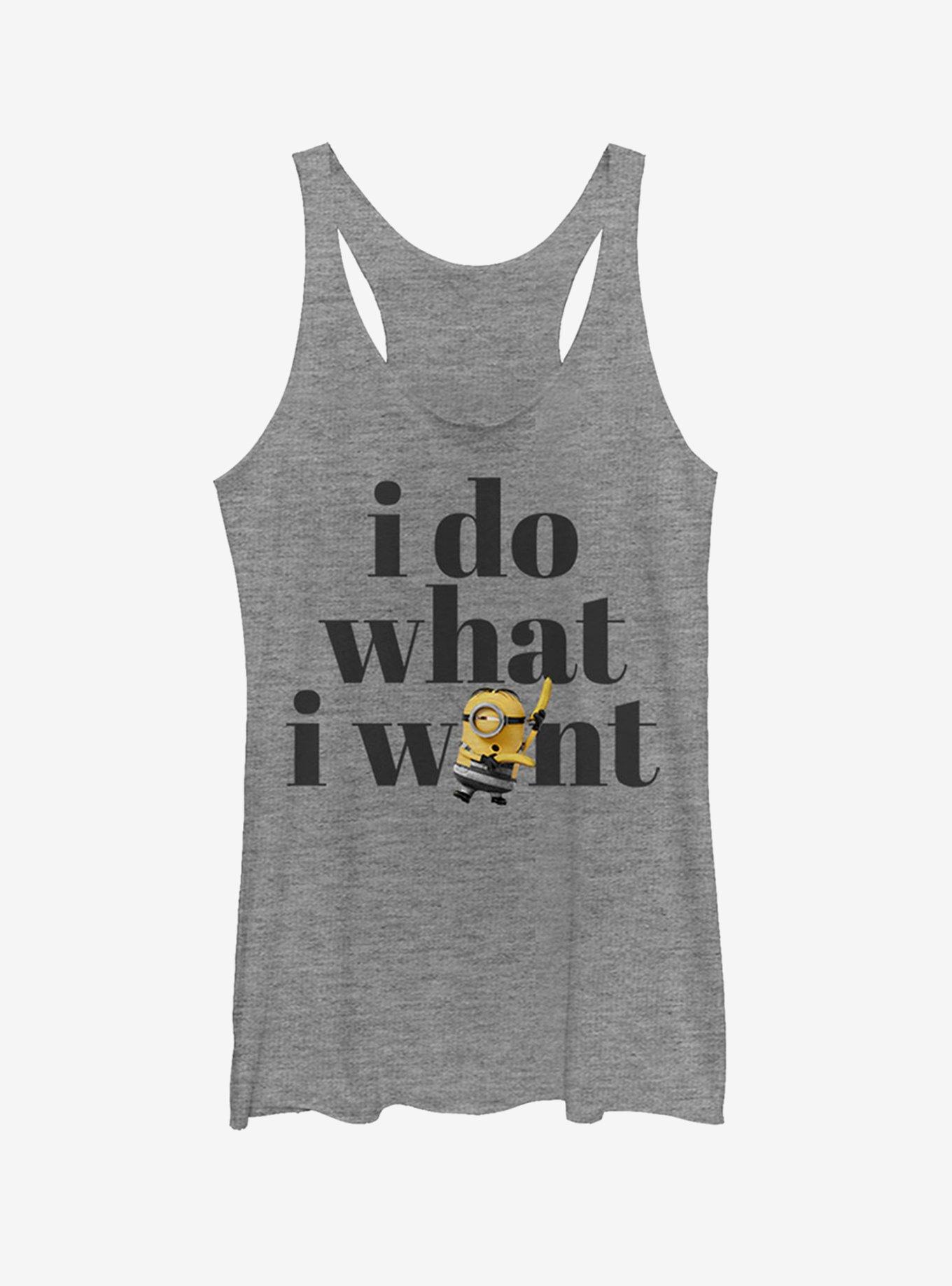 Minion Do What I Want Girls Tank, GRAY HTR, hi-res