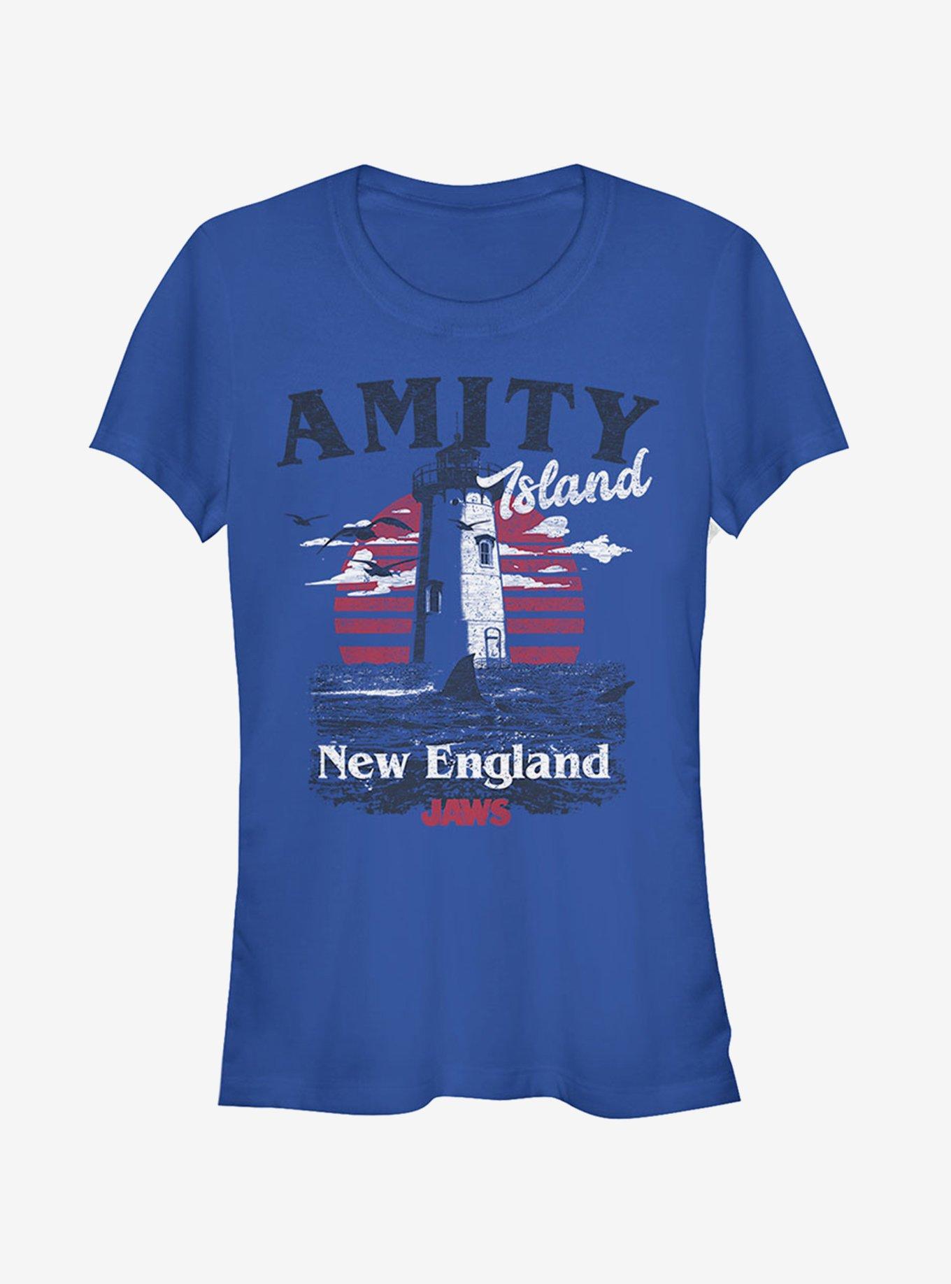Amity Island Tourist Lighthouse Girls T-Shirt, ROYAL, hi-res