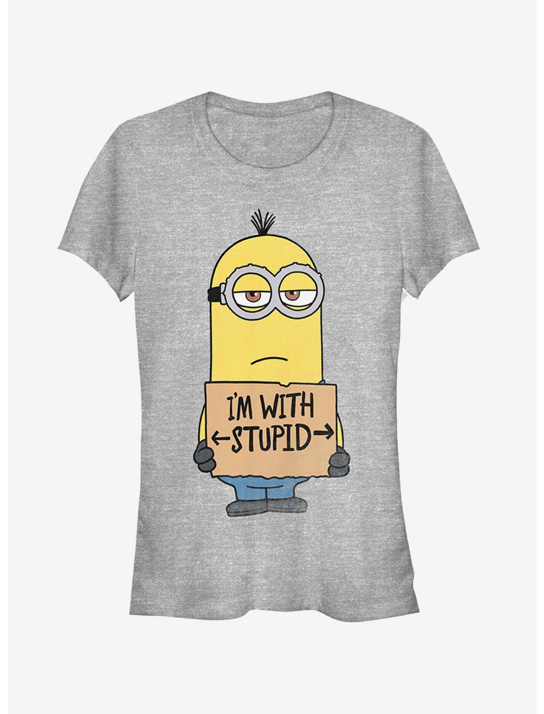 Minion With Stupid Girls T-Shirt, ATH HTR, hi-res