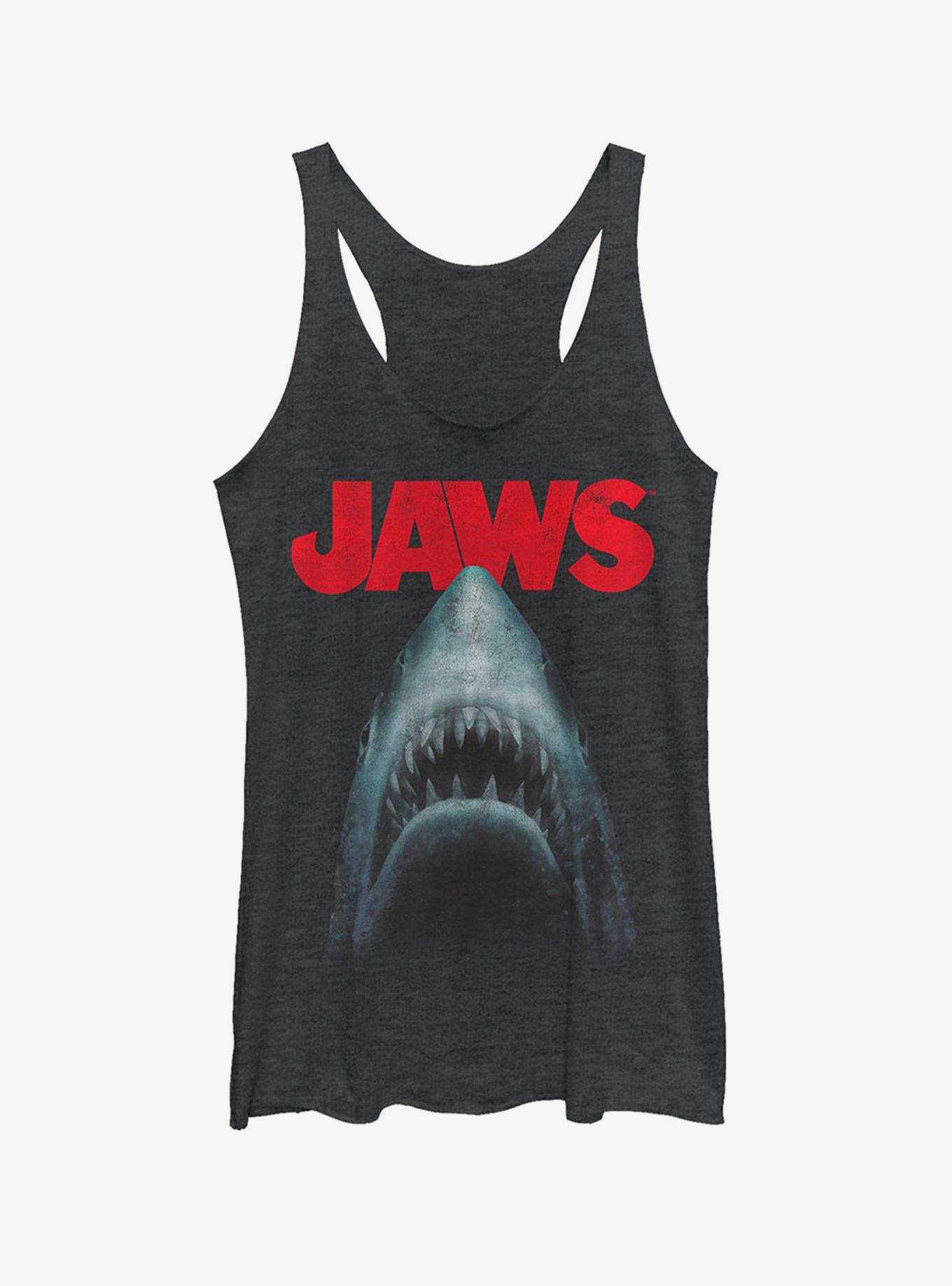 Shark Teeth Poster Girls Tank, BLK HTR, hi-res