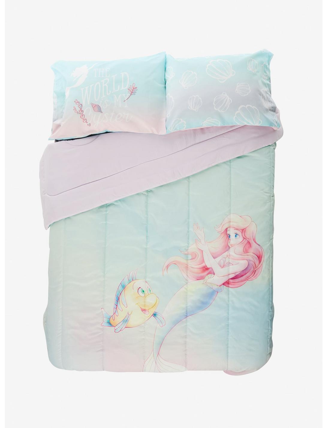 Disney The Little Mermaid Watercolor Gradient Full/Queen Comforter, , hi-res