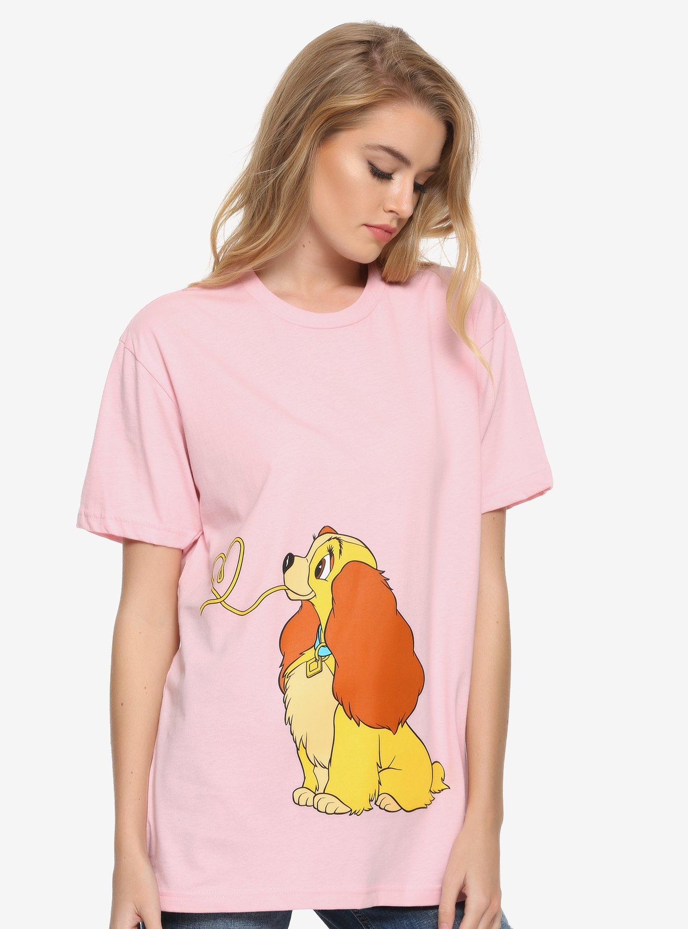 Disney Lady & The Tramp Lady T-Shirt - BoxLunch Exclusive, PINK, hi-res