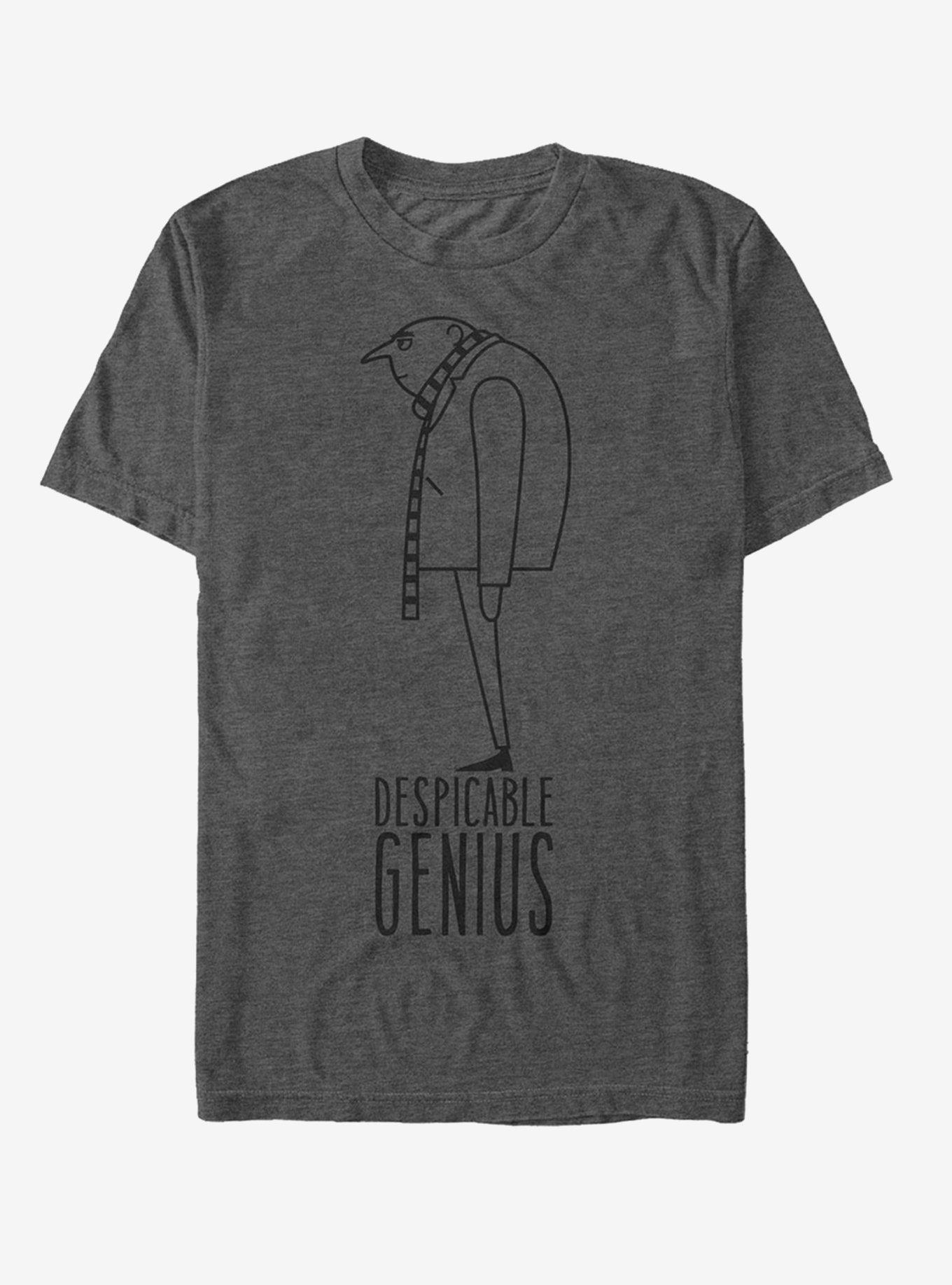 Evil Genius Gru Profile T-Shirt, CHAR HTR, hi-res
