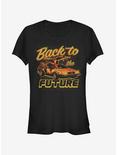 DeLorean Schematic Print Girls T-Shirt, BLACK, hi-res