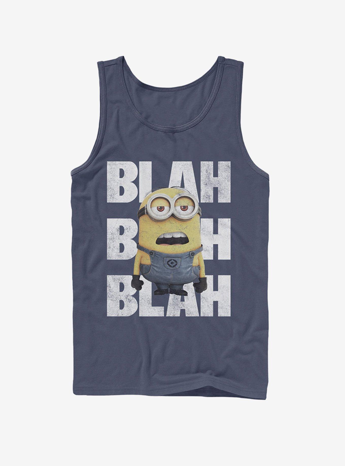 Minion Blah Blah Tank, NAVY, hi-res