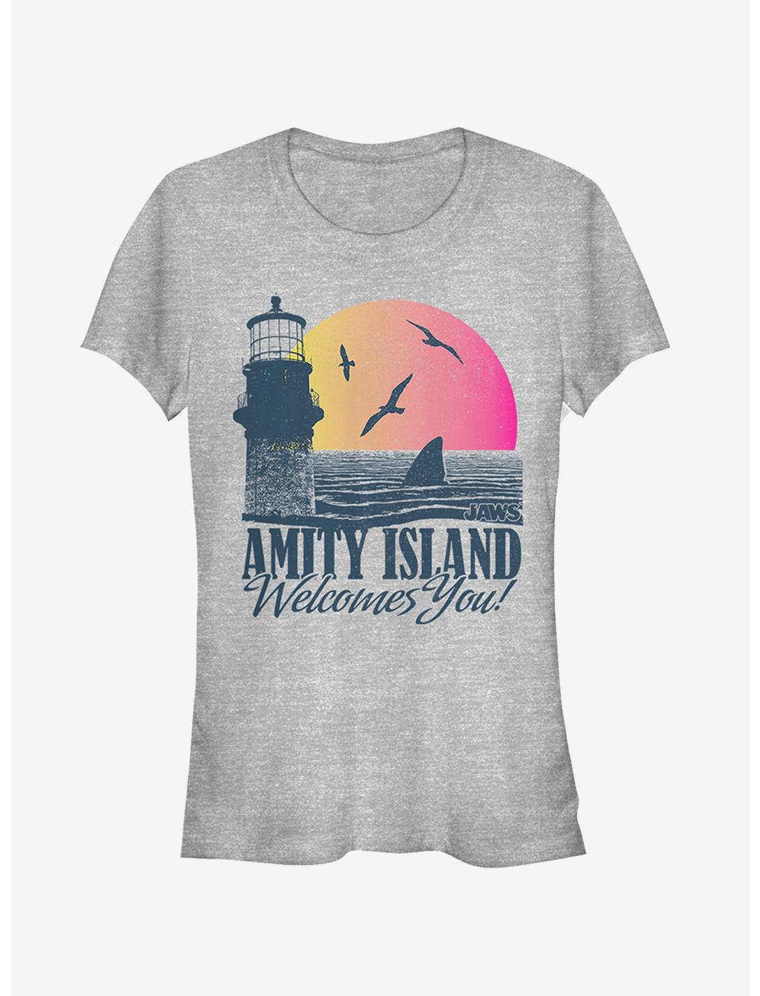 Amity Island Tourist Welcome Girls T-Shirt, ATH HTR, hi-res