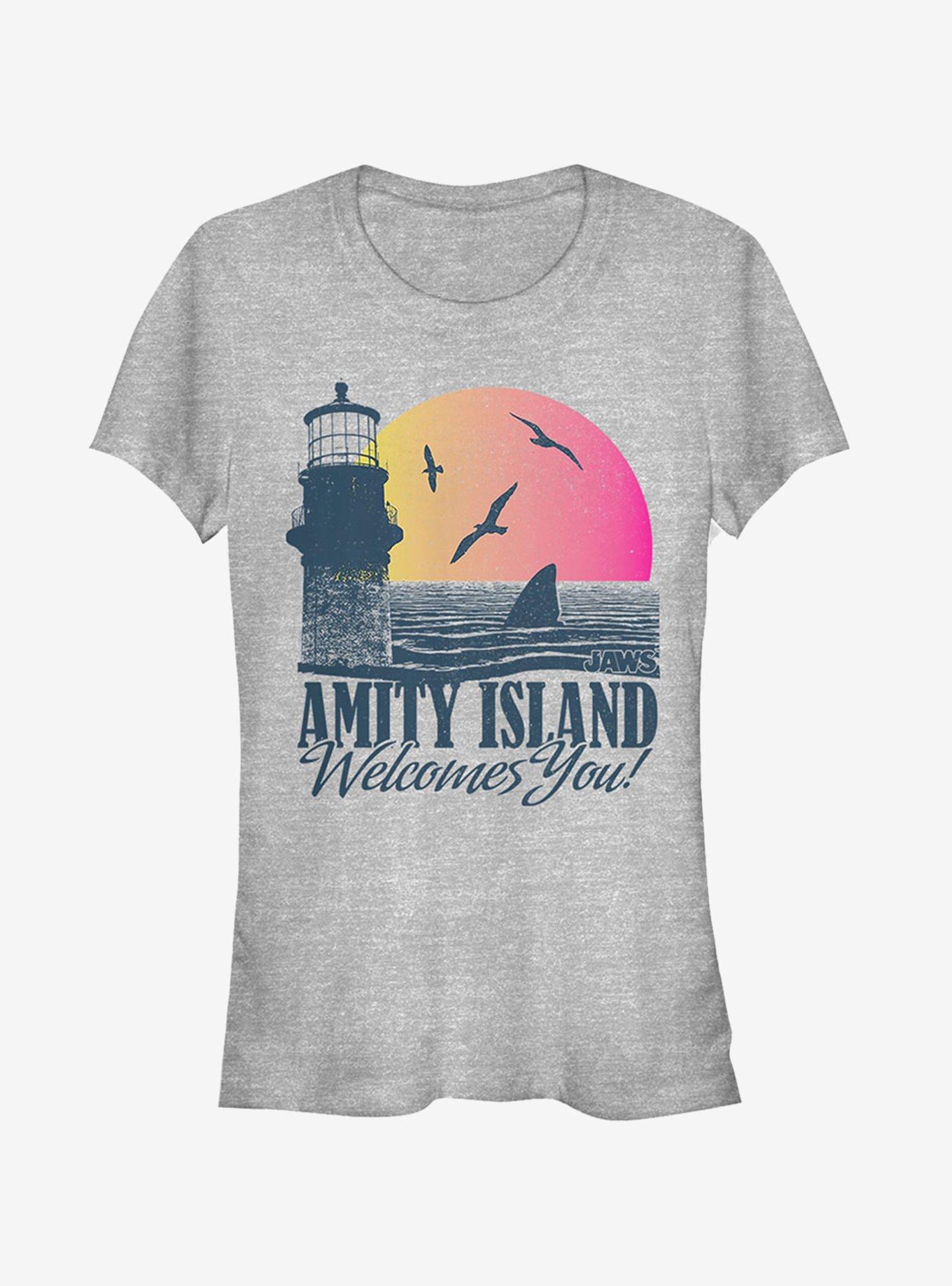 Amity Island Tourist Welcome Girls T-Shirt, ATH HTR, hi-res