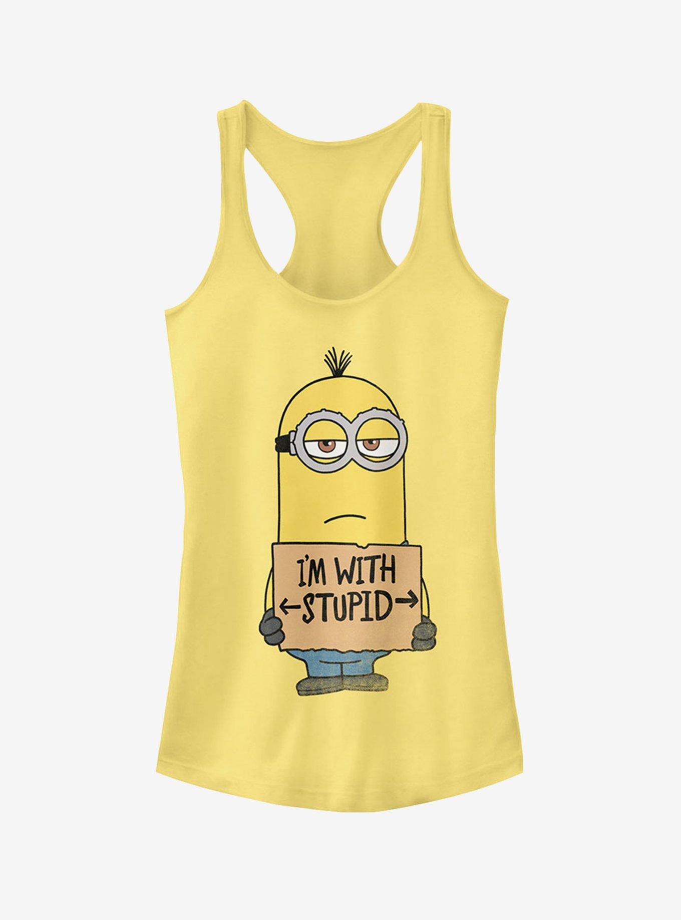 Minion With Stupid Girls Tank, BANANA, hi-res