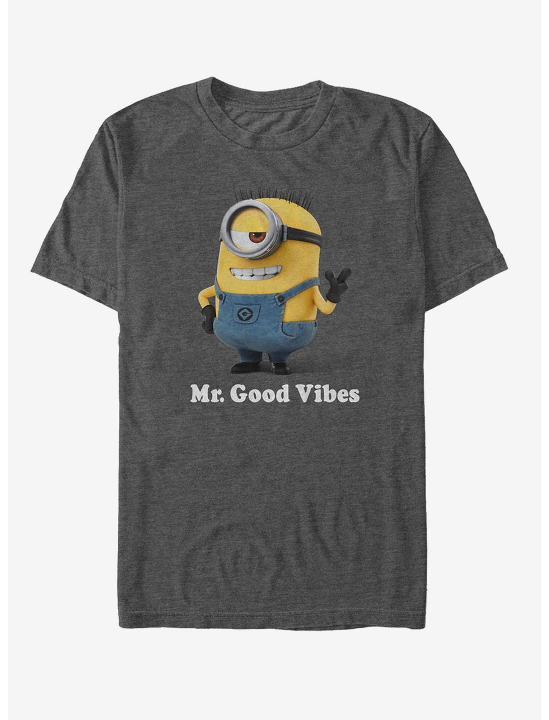 Minion Mr. Good Vibes T-Shirt, CHAR HTR, hi-res